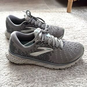 Brooks Glycerin 17 Women's Cushioned Road Running Shoe Gray/Teal/Silver-Size 8.5